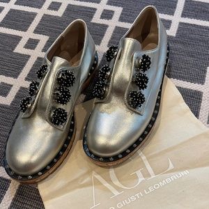 BNWT and Box AGL Size 38 Platinum Loafers